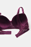 Zivame Primrose Padded Non Wired 3/4th Coverage Lace Bra - Dark Purple — thumbnail 5